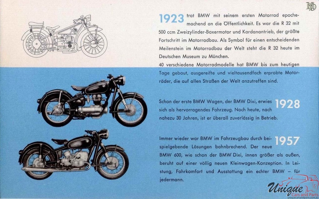 1957 BMW Full-Line All Models Brochure Page 12